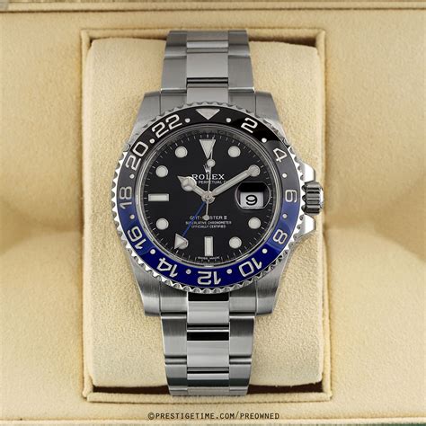 pre owned rolex gmt batman|Rolex Batman original price.